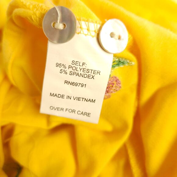 NWT‎ Anthropologie Fig and Flower Womens 2X Yellow Floral Embroidered Tunic - Picture 5 of 8